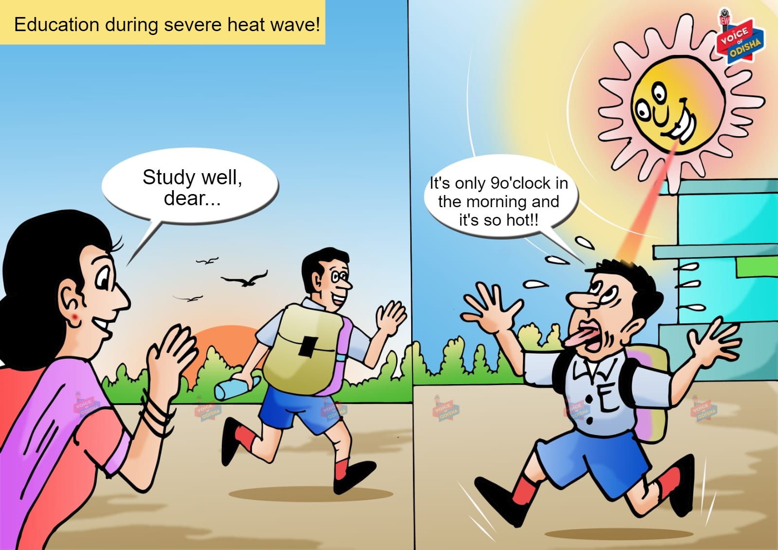 Severe heat waves cartoon 