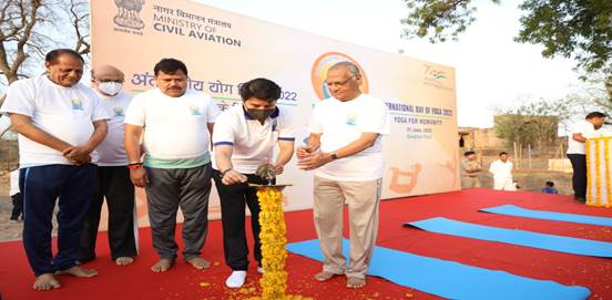 Ministry of Civil Aviation celebrated International Yoga Day 2022 at Gwalior Fort