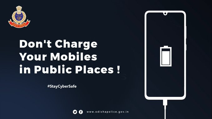 Using public USB charging stations could put you at risk for "Juice Jacking": Odisha Police