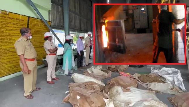 Odisha Police destroys 3,000 kg of seized ganja