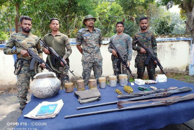 Maoist Den Busted In Malkangiri; Huge Cache Of Arms & Explosives Seized