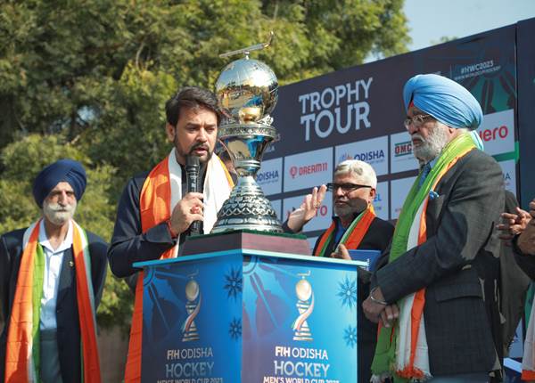 Anurag Thakur unveils Hockey World Cup trophy in National Capital