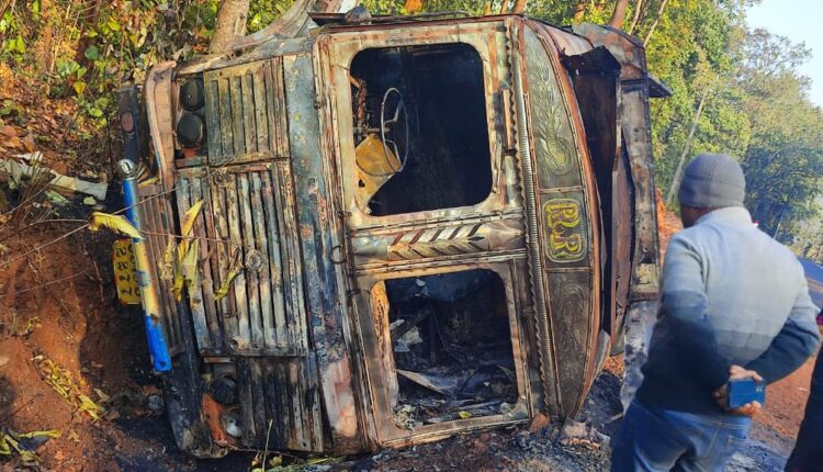 Driver burnt alive as truck catches fire after accident in Sambalpur