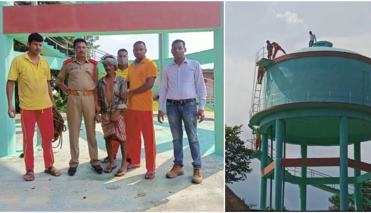 Drunken Youth scales a 70-foot water tank in Mayurbhanj