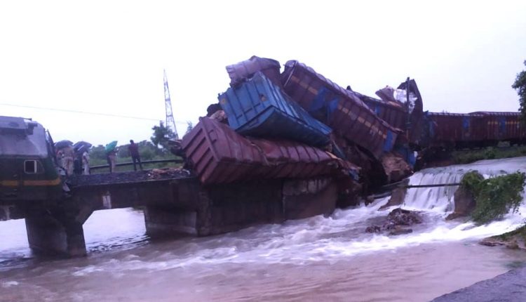 Goods train derails in Angul, disrupting train services.