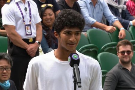 Samir Banerjee, an Indian-American, wins the Wimbledon Boys' Championship