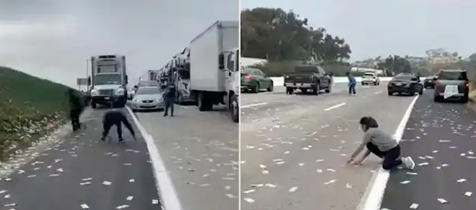 ରାସ୍ତାରେ ଉଡ଼ିଲା ଟଙ୍କା, ଗାଡ଼ି ଅଟକାଇ ଗୋଟାଇ ନେଲେ ଲୋକେ