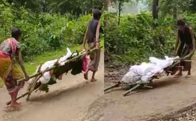  ମା’ର ଶବକୁ ଘୋଷାଡି ଘୋଷାଡି ଶ୍ମଶାନକୁ ନେଲେ ପୁଅ ବୋହୂ