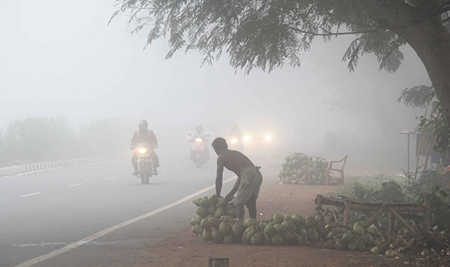  ଟ୍ଵିନ୍‌ସିଟିରେ ଘନ କୁହୁଡ଼ିର ଆସ୍ତରଣ