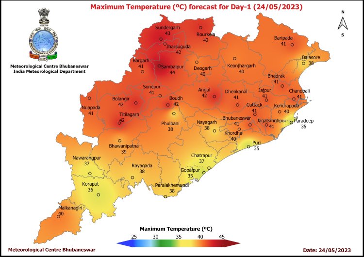 At 41°C , Sambalpur hottest place by 11.30 am in Odisha