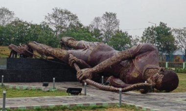 40-Ft Tall Statue Collapses In Rourkela 5 Months After Installation