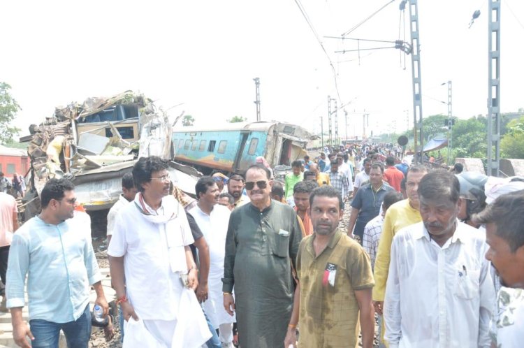 Dr. A.Chella Kumar visited the train accident site at Bahanaga