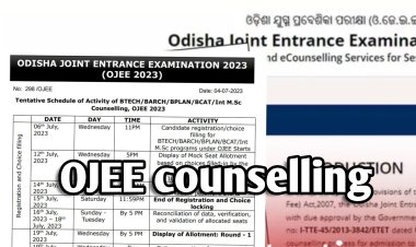 OJEE 2023: Counselling starts today on ojee.nic.in