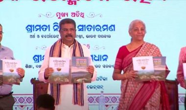 Dharmendra Pradhan and Nirmala Sitharaman launch Kuwi and Desia books at Bhubaneswar